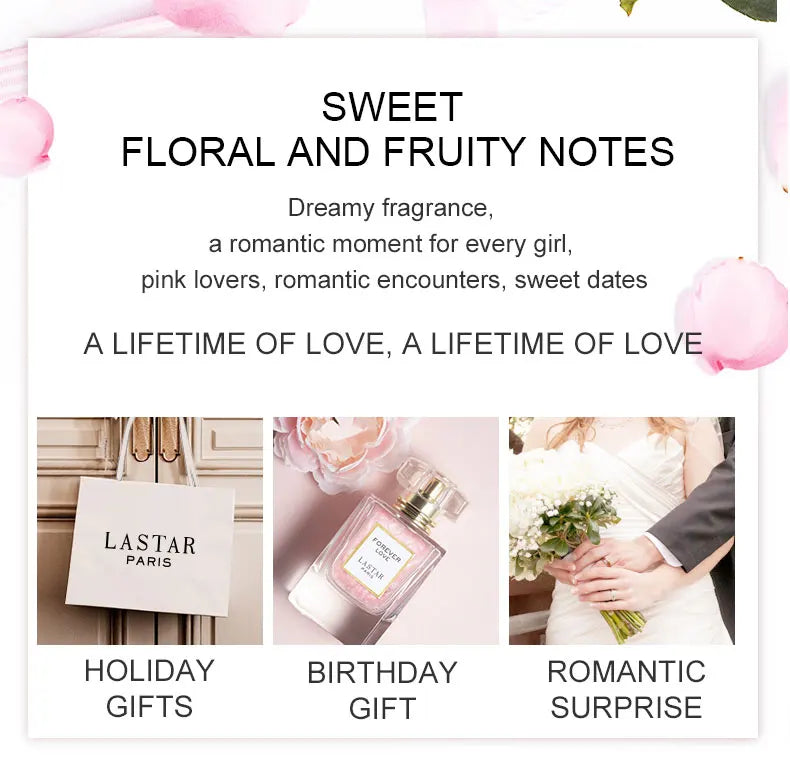 LASTAR Women's Rose Perfume — Long-Lasting Fragrance, 1.86fl.oz/55ml, Romantic Scent