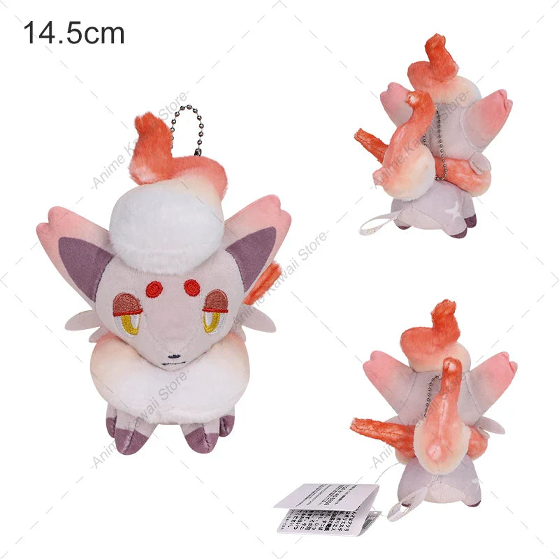 Hisuian Zorua Plush Doll – Cute Pokémon Stuffed Animal, Car Key Holder & Backpack Pendant, Xmas Gift for Students