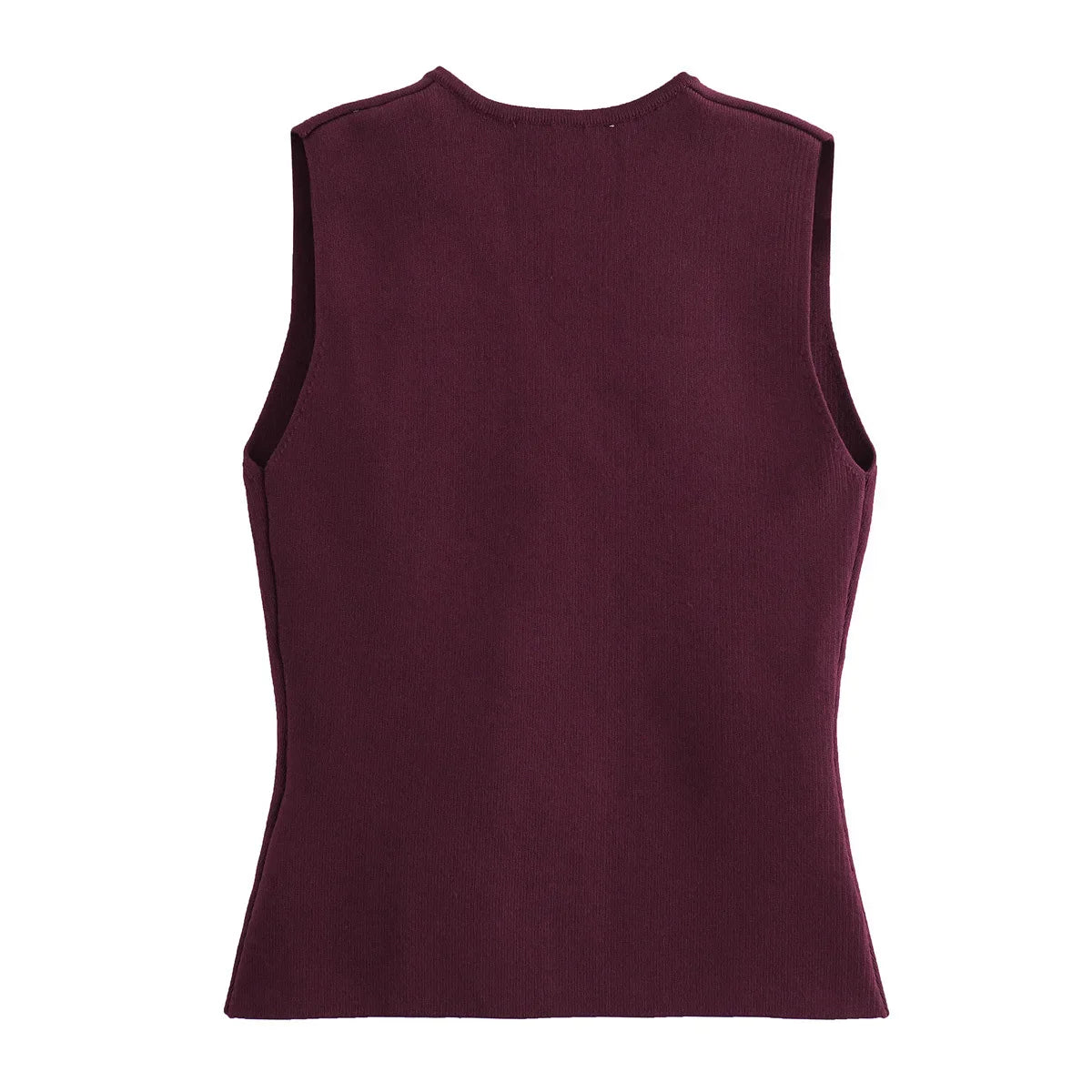 TRAF 2024 Women's Knit Vest Top – Cropped Sleeveless, Button Front, Summer Knitted Holiday Short Tops