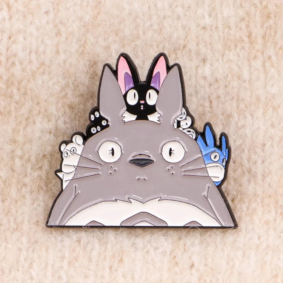 Grey Cat Enamel Pins 1-5PCS Set - Classic Anime Brooches for Backpacks, Bags & Fan Gifts
