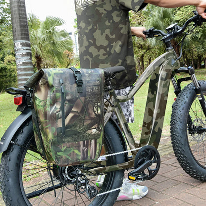 NEWBOLER 27L Bike Pannier Bag — Large Capacity Waterproof Rear Seat Trunk Bag for Travel & Electric Bike Accessories