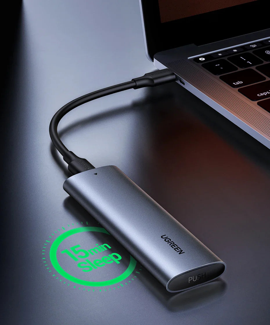 UGREEN M2 SSD Case – NVMe SATA Dual Protocol M.2 to USB Type C 3.1 Adapter, SSD Disk Box for PCIe NGFF & SATA SSD