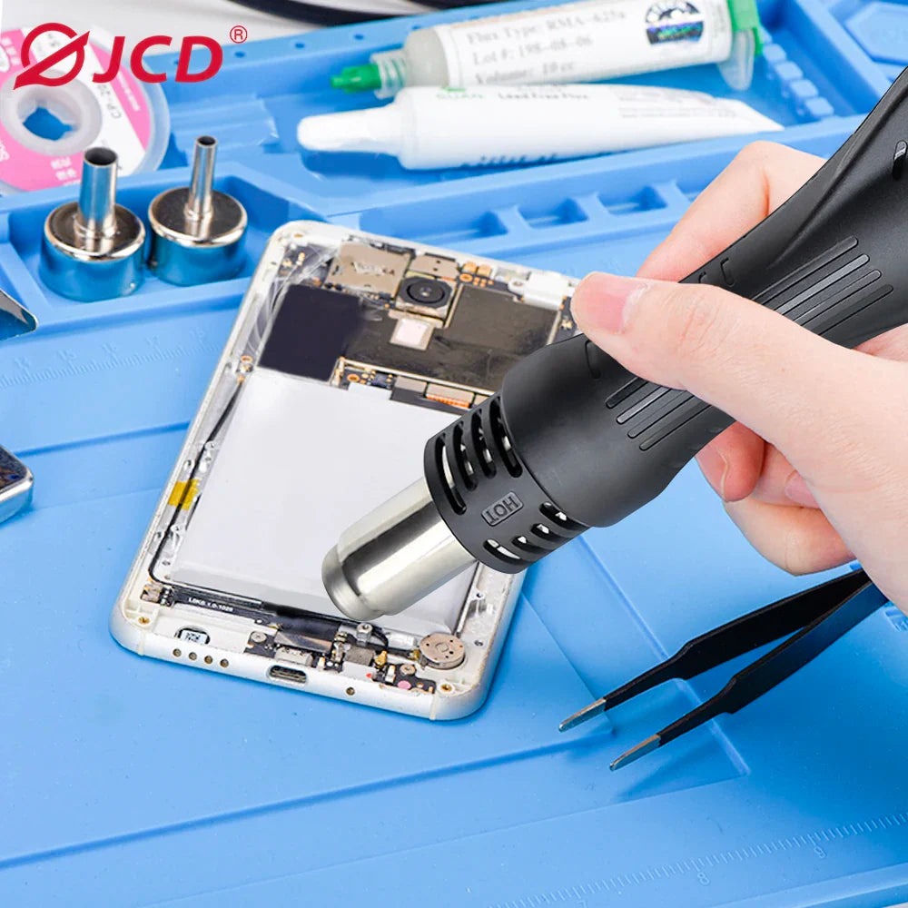 JCD 8586D 2-in-1 750W Soldering Station with Hot Air Gun – LCD Digital Display Electric Soldering Iron for SMD Welding & Rework