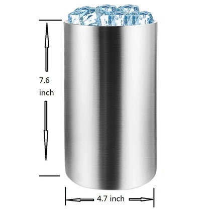 UPORS Stainless Steel Wine Cooler Bucket – Double Wall Bottle Holder for Champagne, Beer & Ice, Bar Chiller Tool