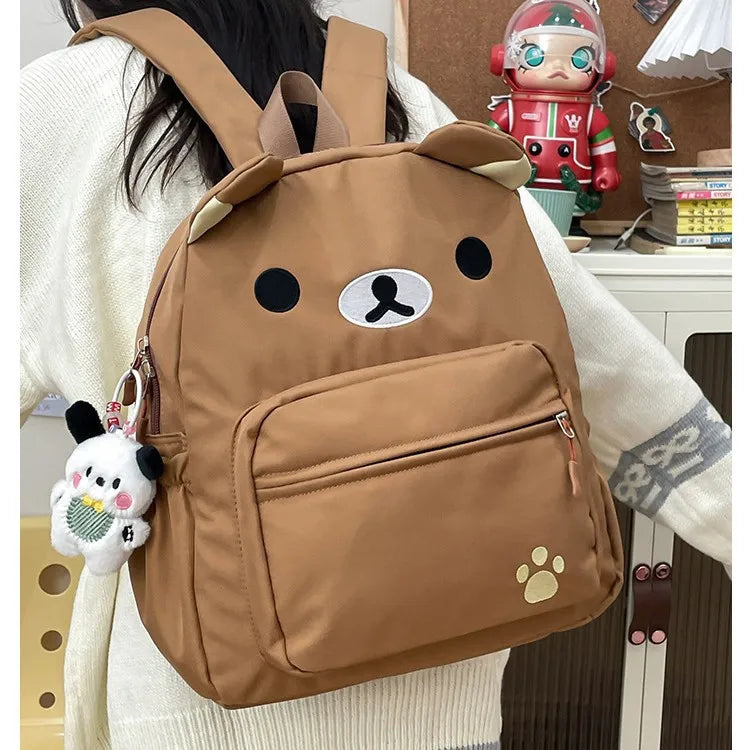 Rilakkuma Anime Backpack — Cute Relax Bear School Bag for Women, Girls & Boys, Outdoor Travel Rucksack Gift