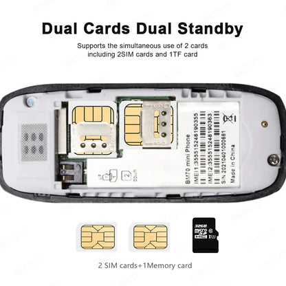 Unlocked Mini Mobile Phone – Bluetooth, Voice Changer, Automatic Call Recording, Magic Voice, Portable Cheap Cellphone