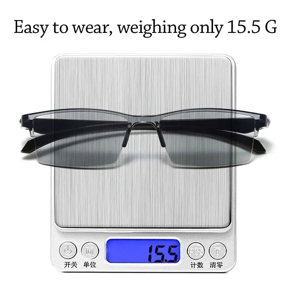 Smart Automatic Zoom Reading Glasses – Autofocus Anti-Blue Ray Half-Rim Eyewear for Near & Far Vision