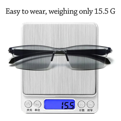 Smart Automatic Zoom Reading Glasses – Autofocus Anti-Blue Ray Half-Rim Eyewear for Near & Far Vision