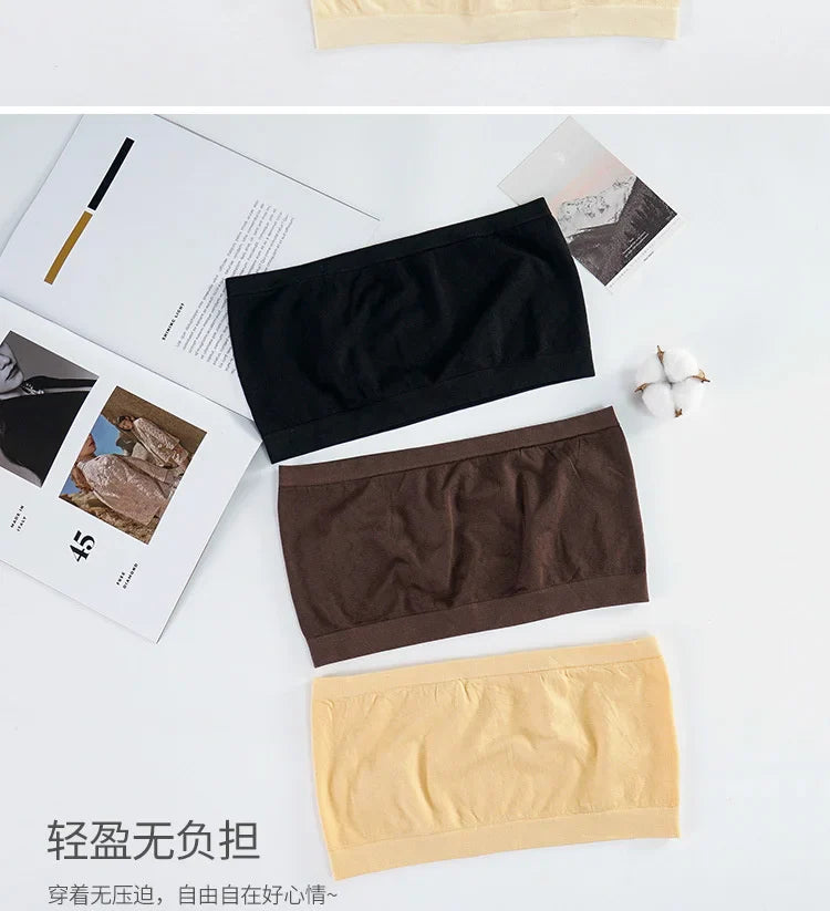 SP&CITY Women’s Summer Cotton Tube Top – Breathable Seamless Strapless Bra, No-Pad Underwear