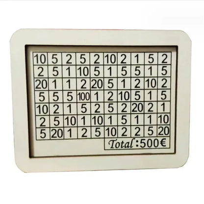 Wooden Piggy Bank – Reusable Money Box with Saving Goal & Number Tracker – Encourages Saving Habit