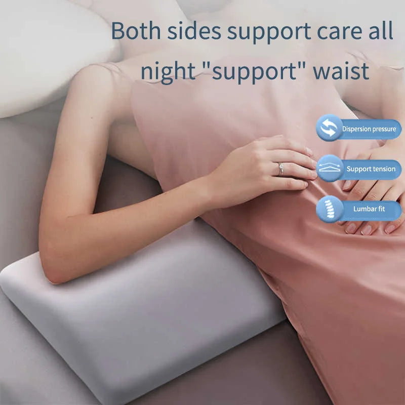 Memory Foam Lumbar Support Pillow — Back & Waist Cushion for Sleeping, Lower Back Pain Relief