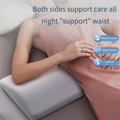 Lumbar Support Memory Foam Pillow — Back & Waist Cushion for Sleeping, Lower Back Pain Relief