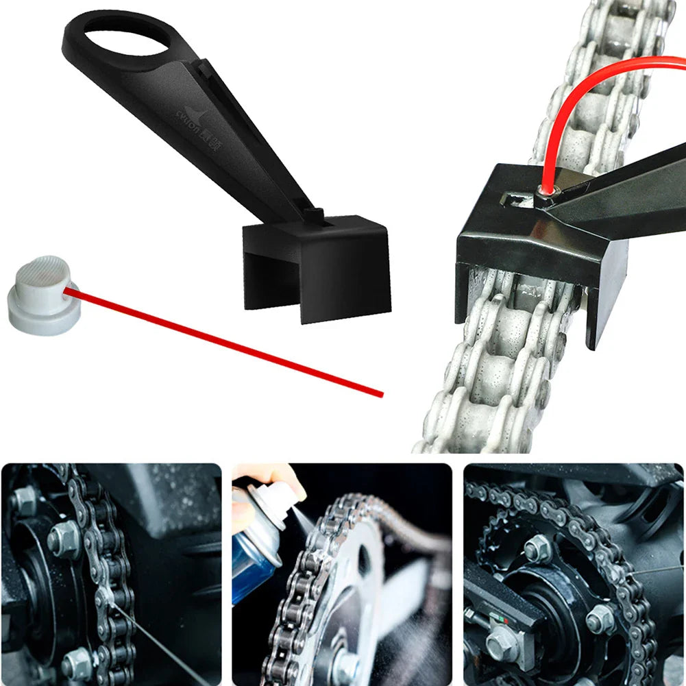 Motorcycle Chain Lube Applicator – Mess-Free Chain Oiler & Cleaner Attachment for Easy Lubrication