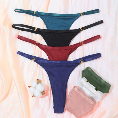 VKME Women’s Low Waist Cotton Thong Panties – Comfortable Sexy G-String Lingerie Underwear