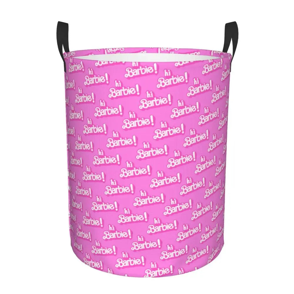 Custom Barbie Logo Laundry Basket – Collapsible Large Capacity Clothes Storage Bin, Disney Baby Hamper