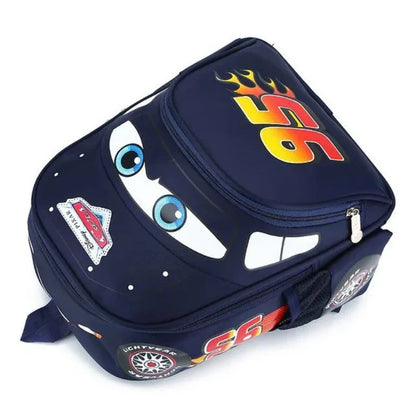 3D Cartoon Car Shape Kids Backpack — Large Capacity Kindergarten Schoolbag for Boys and Girls