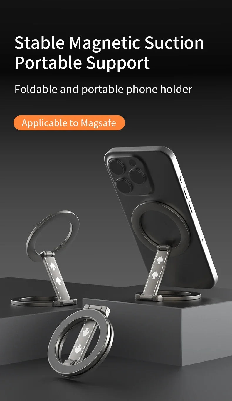 Double-Sided Magnetic Phone Ring Holder – MagSafe Kickstand, Magnet Grip for iPhone 16/15/14, Huawei & Xiaomi