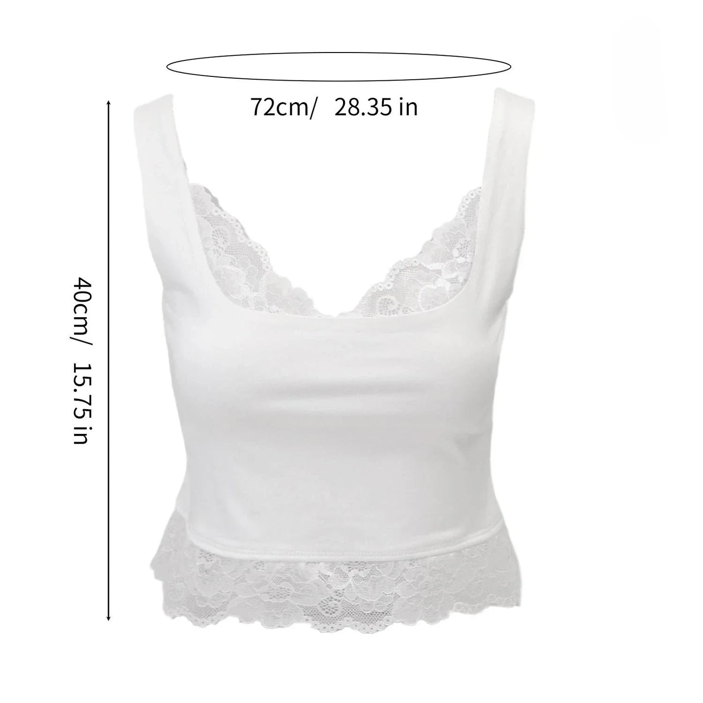 Women’s Y2K Lace Trim Crop Top – Sleeveless V-Neck Backless Skinny Camisole Streetwear Summer Tank Vest