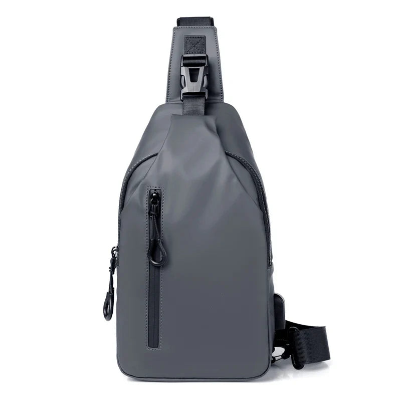 Men's Large Capacity USB Charging Chest Bag – Lightweight Multifunctional Commuter Shoulder Crossbody Bag