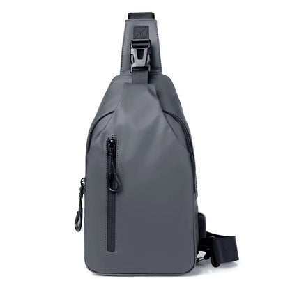 Men's Large Capacity USB Charging Chest Bag – Lightweight Multifunctional Commuter Shoulder Crossbody Bag