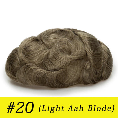 Ultra Thin Skin 0.03mm Men’s Toupee Human Hair Wig – Natural Hair Replacement System Lightweight Male Hairpiece