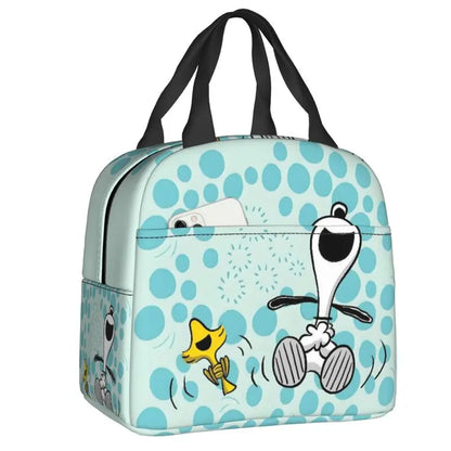 Custom Cute Snoopy Cartoon Insulated Lunch Tote Bag – Portable Thermal Cooler for Women, Work, School & Travel