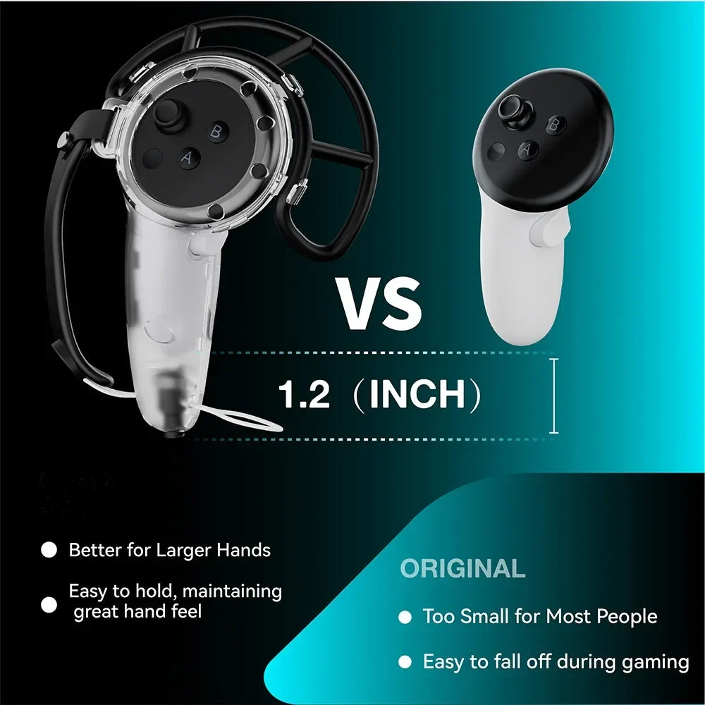 Handle Control for Meta Quest 3S – Strap Controller Grip with Battery Open Touch & Bumper Shelf Accessory