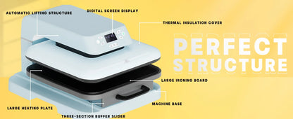 HTVRONT 15x15" Auto Heat Press Machine – 1500W with Automatic Pressure for DIY Iron-On HTV Vinyl & Sublimation on T-Shirts, Bags, Fabrics