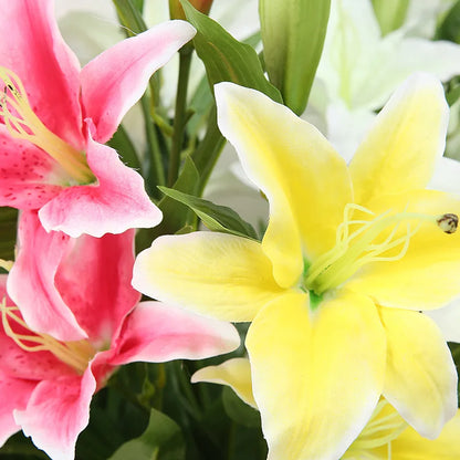 Artificial Silk Lily Bouquet – Creative Fake Flower Arrangement for Living Room, Sweetheart Decoration for Friends