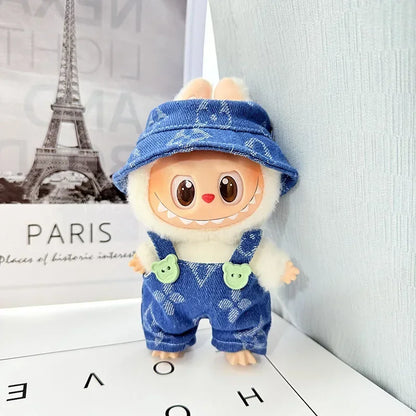 Anime Labubu Doll Clothes — Fashion Overalls for Labubu Idol V1/V2, 15/17cm Plush Doll Clothing Accessories, In Stock