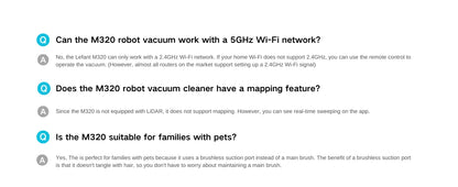 Lefant M320 Robot Vacuum Cleaner with Mop – 6000Pa Suction, 210 Min Runtime, 800ML Dustbin, Carpet Detection
