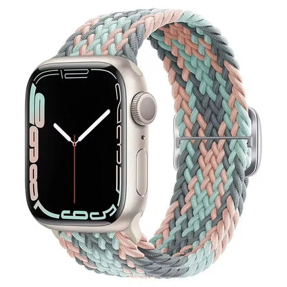 Braided Solo Loop Apple Watch Ultra Band – Elastic Nylon Adjustable Strap for iWatch SE, Series 3–9 (38mm–49mm) Bracelet Band