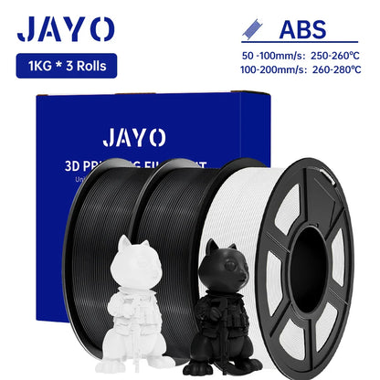 JAYO ABS 3D Printer Filament 1.75mm – High Toughness 1KG/Roll, Available in 1/2/3/5/10 Rolls