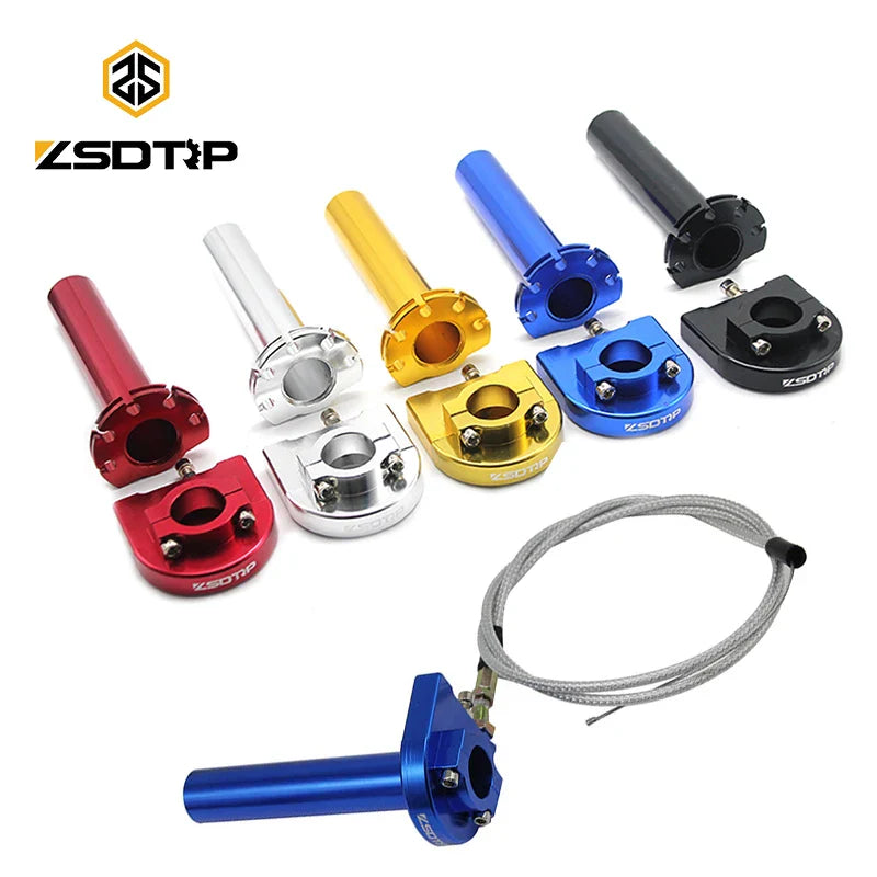 ZSDTRP 7/8" Aluminum Quick Action Throttle Grip Set – Twist Gas Throttle with Cable for 50cc, 110cc, 125cc Dirt & Pit Bikes