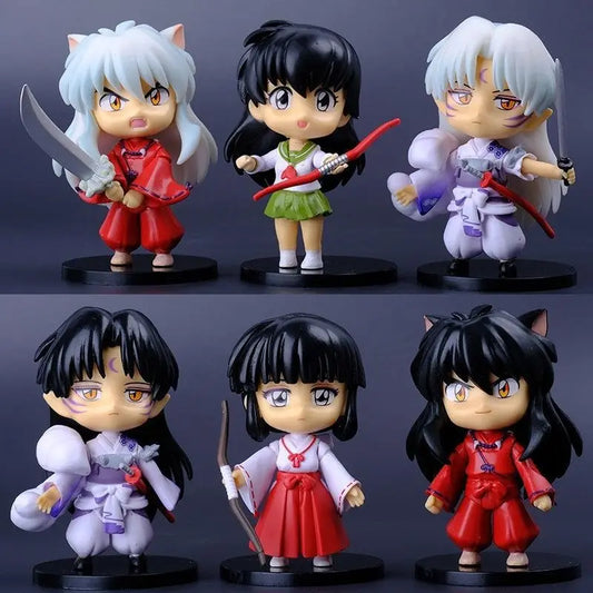 New Inuyasha Anime Figure Set – Higurashi, Kagome, Miroku & Sesshoumaru Q-Version PVC Action Dolls, Toys & Gifts for Kids