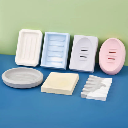 DIY Silicone Soap Dish Mold – Epoxy Resin Soap Holder with Drain, Practical Storage Box for Home Decoration