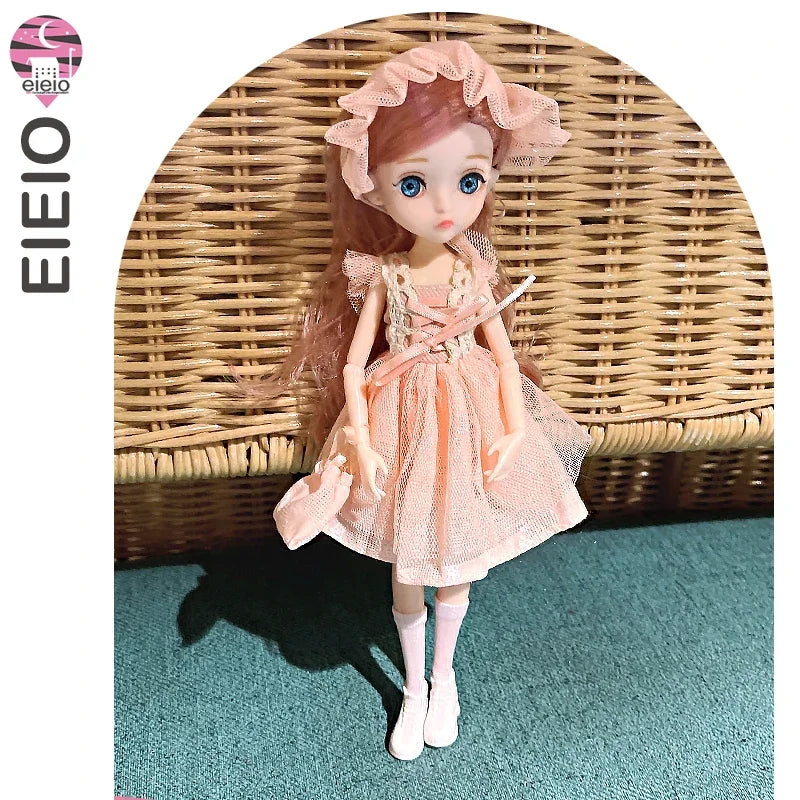26cm BJD Doll for Girls – Purple Hair Fashion Princess with Big Eyes & Accessories Gift