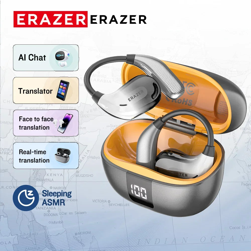 ERAZER XT66PRO Bluetooth Earphones – Wireless ASMR Headset with DIY APP, AI Translator & 13-Hour Battery Life