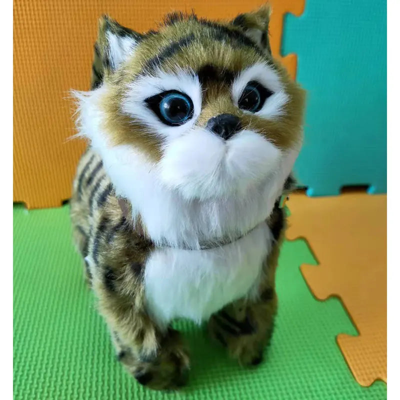 Robot Cat Electronic Plush Toy - Singing, Walking Electric Kitten with Leash Control, Music Pet for Kids