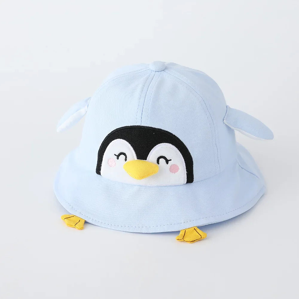 Cute Penguin Baby Sun Hat – 50CM Cotton Fisherman Cap for Kids 1-3 Years Boys & Girls Spring Summer 2026 Thin Breathable Infant Bucket Hat