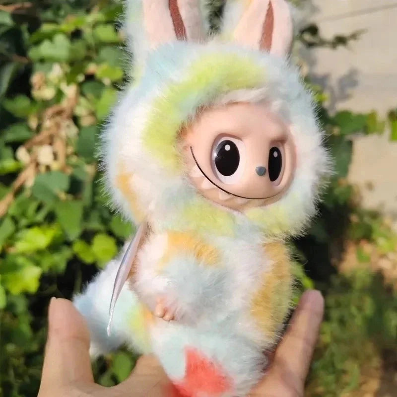 Labubu Little Angel Doll Clothes – Pink, White & Green Rabbit Plush Cotton Outfit Set