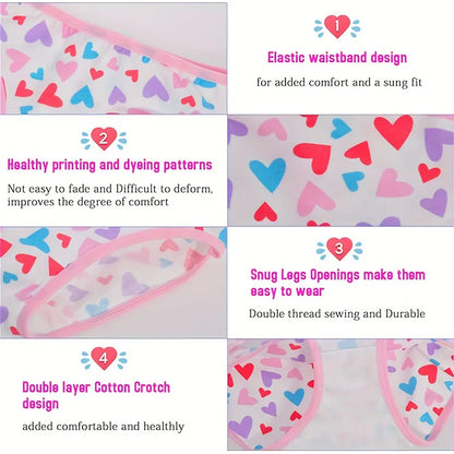 Floral Baby Girls Cotton Briefs Set - Multi-Pack Soft Toddler Panties & Kids Underwear for Ages 2-11T