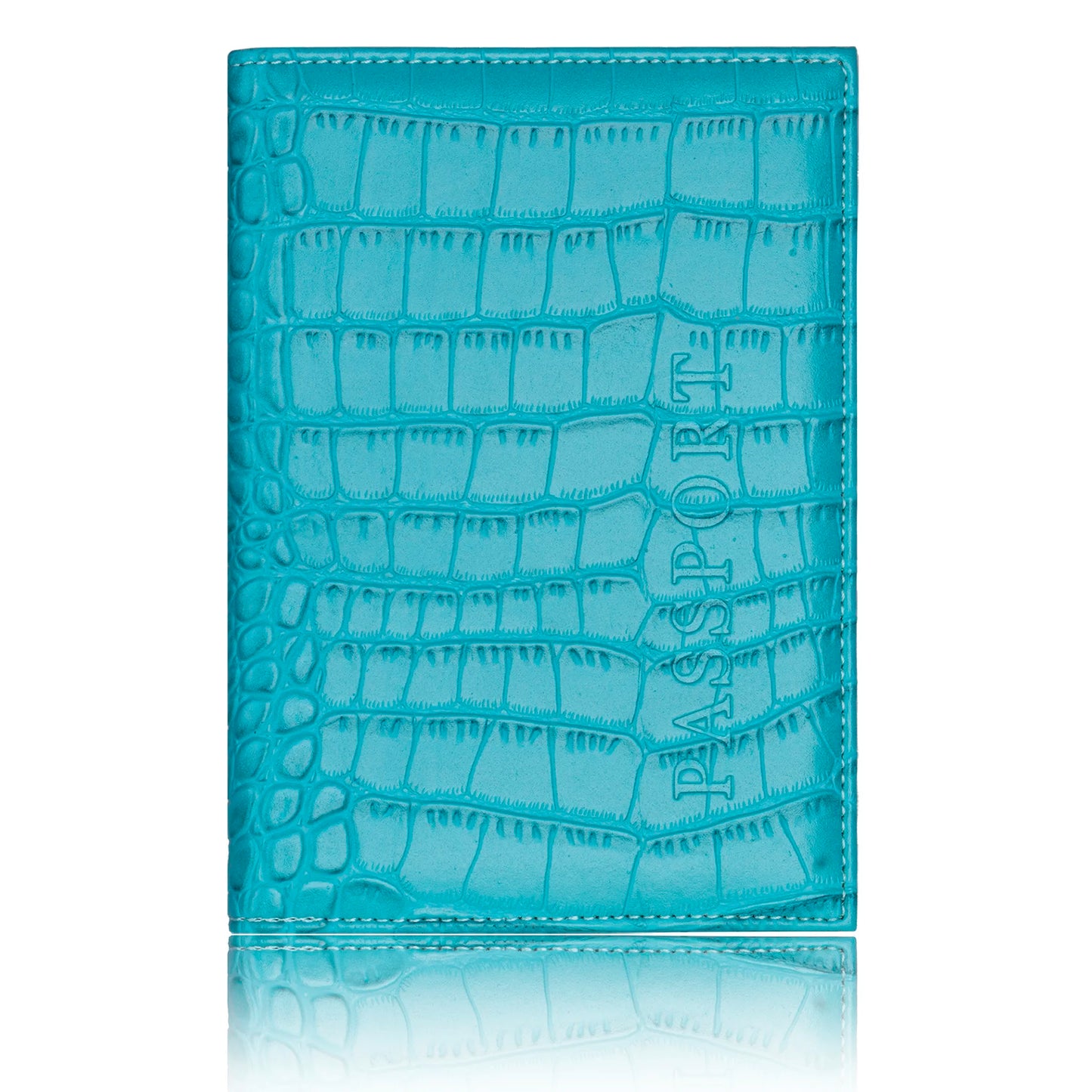 Crocodile PU Leather Passport Holder – Slim Minimalist Travel Wallet for Men & Women