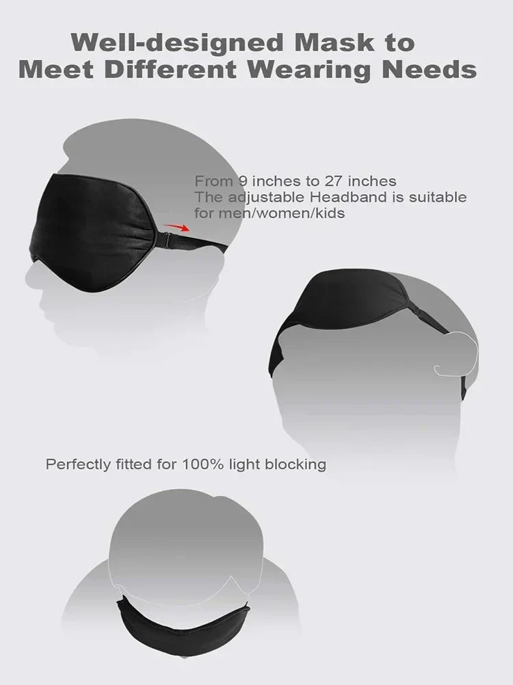 USB Heated Silk Eye Mask — Reusable Steaming Eye Massager for Sleep, Puffiness, Dark Circles & Eye Care