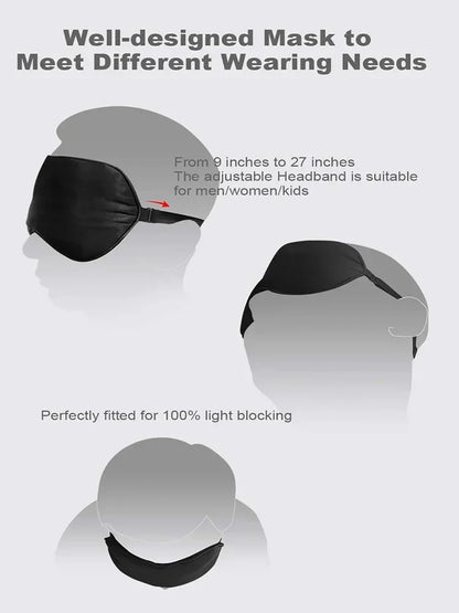 USB Heated Silk Eye Mask — Reusable Steaming Eye Massager for Sleep, Puffiness, Dark Circles & Eye Care