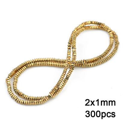3A+ Retention Color Hematite Beads – Star & Heart Shapes, Gold-Plated Natural Stones for DIY Jewelry & Bracelets