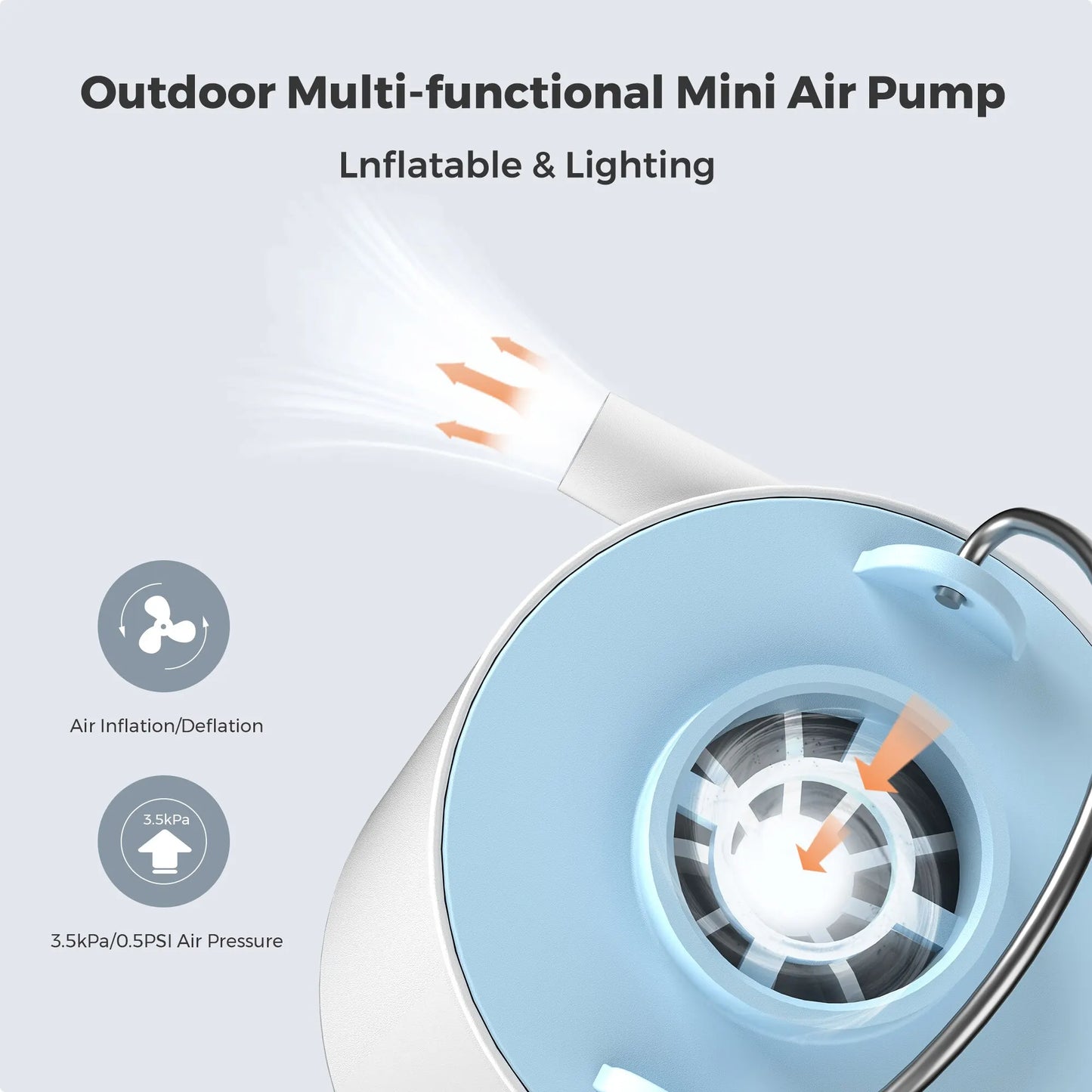FLEXTAILGEAR Tiny Pump X – Portable Rechargeable Camping Air Pump with 1300mAh Battery for Pool Floats, Air Mattresses & Vacuum Bags