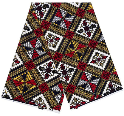 Cotton Batik Ankara Fabric - 100% African Wax Print Bronzing Golden Fabric 6 Yards for Dresses & Crafts