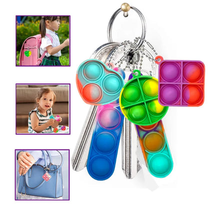 20Pcs Mini Pop Keychain Sensory Fidget Toys - Classroom Prizes, Kids Birthday Party Favors, Goodie Bag Stuffers