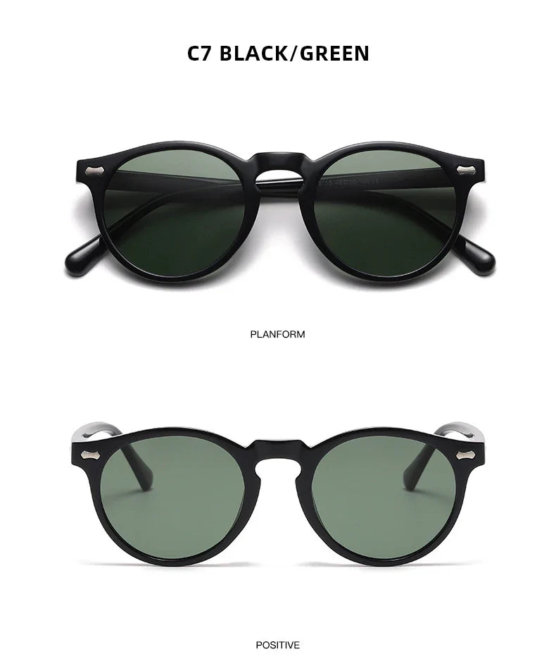 Retro Polarized Sunglasses — Small Round Vintage Shades for Men & Women